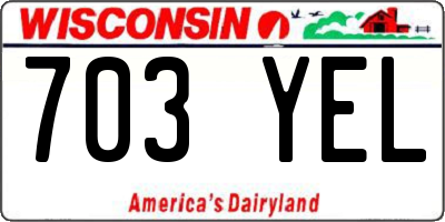 WI license plate 703YEL