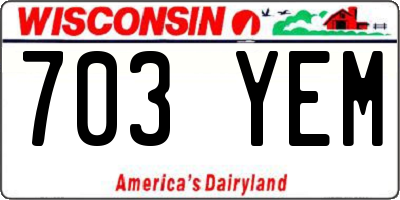 WI license plate 703YEM
