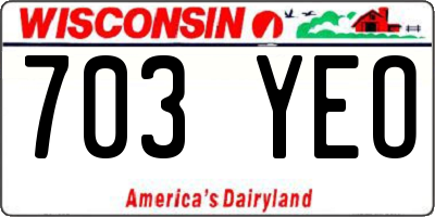 WI license plate 703YEO