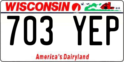 WI license plate 703YEP
