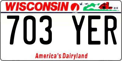 WI license plate 703YER