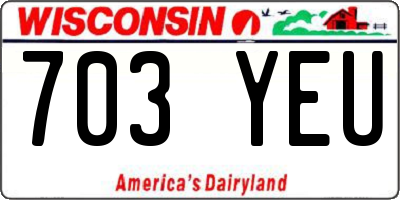 WI license plate 703YEU