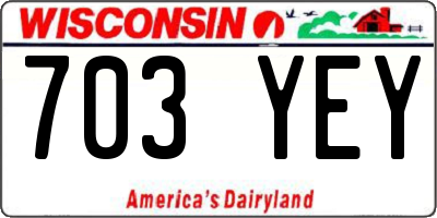 WI license plate 703YEY