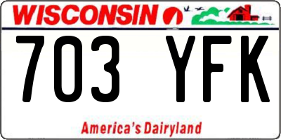 WI license plate 703YFK