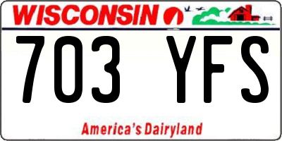 WI license plate 703YFS