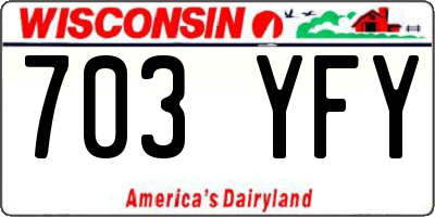 WI license plate 703YFY