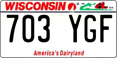 WI license plate 703YGF