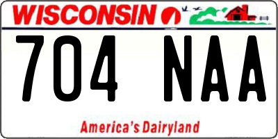 WI license plate 704NAA