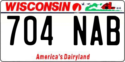 WI license plate 704NAB