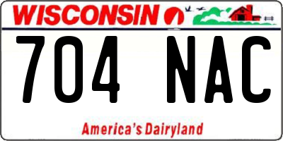 WI license plate 704NAC