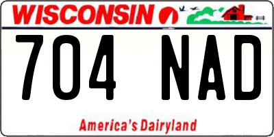 WI license plate 704NAD