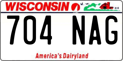 WI license plate 704NAG