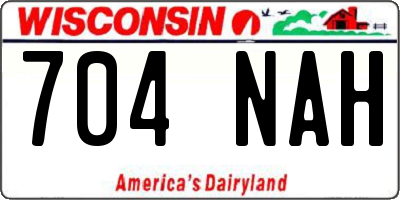 WI license plate 704NAH