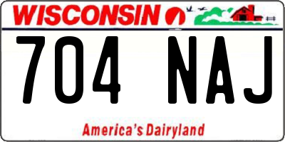 WI license plate 704NAJ