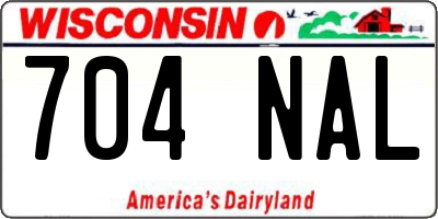 WI license plate 704NAL