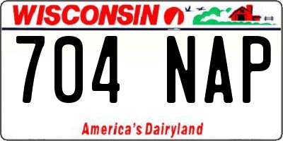 WI license plate 704NAP