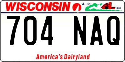 WI license plate 704NAQ