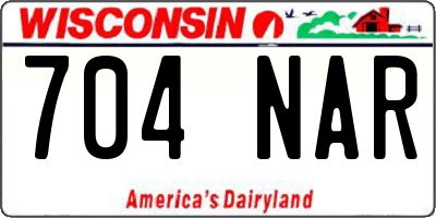 WI license plate 704NAR