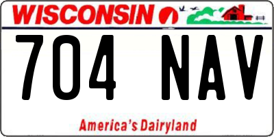 WI license plate 704NAV