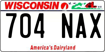 WI license plate 704NAX