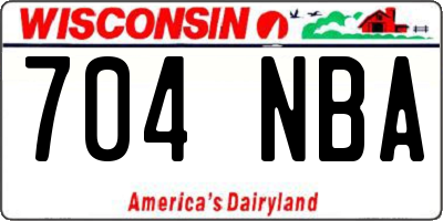 WI license plate 704NBA