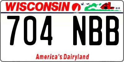 WI license plate 704NBB