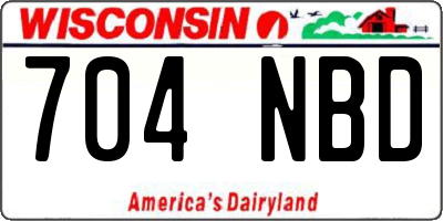 WI license plate 704NBD