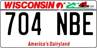 WI license plate 704NBE