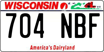 WI license plate 704NBF
