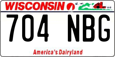 WI license plate 704NBG