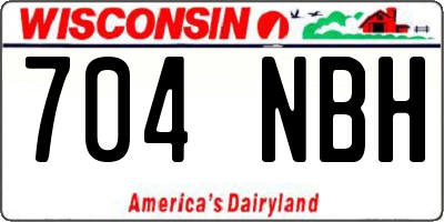 WI license plate 704NBH