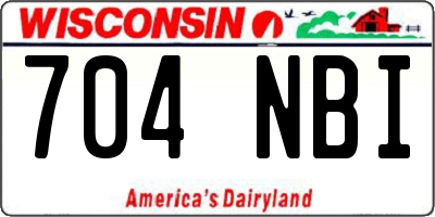 WI license plate 704NBI