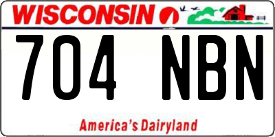WI license plate 704NBN