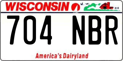 WI license plate 704NBR