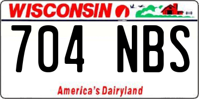 WI license plate 704NBS