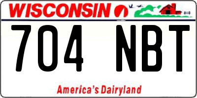 WI license plate 704NBT