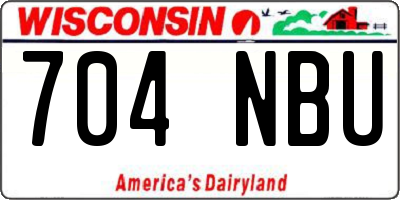 WI license plate 704NBU