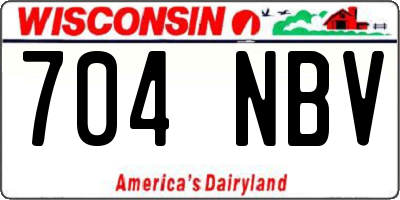 WI license plate 704NBV