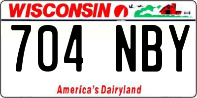 WI license plate 704NBY