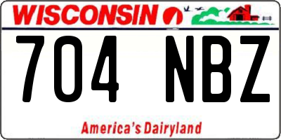 WI license plate 704NBZ