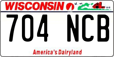 WI license plate 704NCB