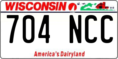 WI license plate 704NCC