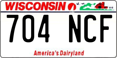 WI license plate 704NCF