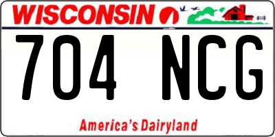 WI license plate 704NCG