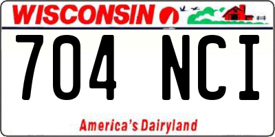WI license plate 704NCI