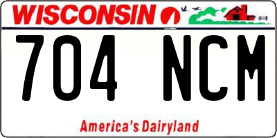 WI license plate 704NCM