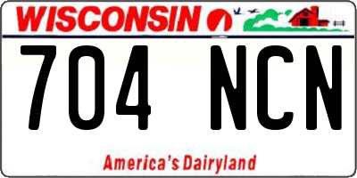 WI license plate 704NCN