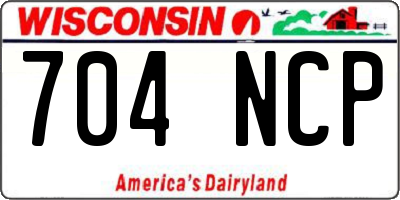 WI license plate 704NCP