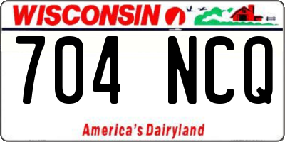 WI license plate 704NCQ
