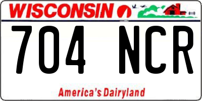 WI license plate 704NCR